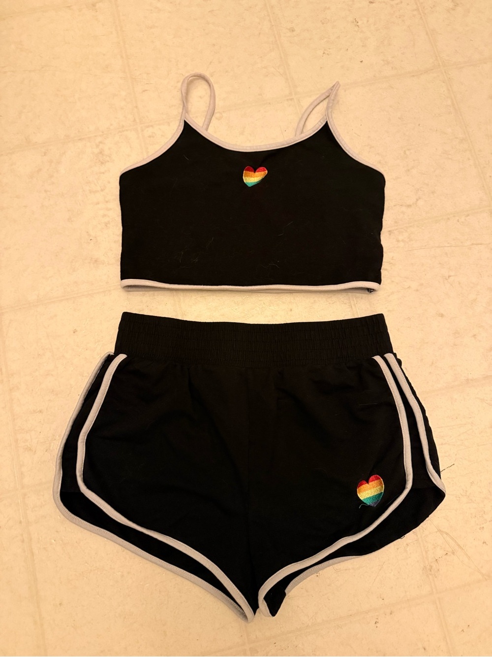 No boundaries 2 pc short set black/white size medium